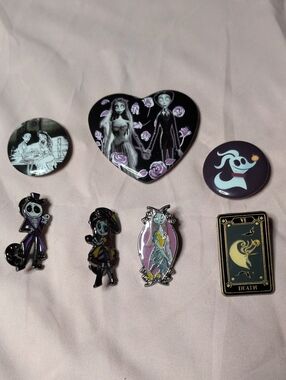 Nightmare Before Christmas Character Pin Lot - Purple & Black
